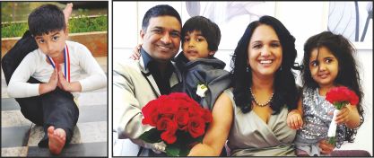 Dr. Vishwanath and his wife Dr. Mamatha Vishwanath with their son Ishwar and daughter Indira. 