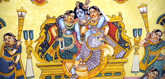 Mysore painting at the C P Art Center. / Photo: K.V. Srinivasan / The Hindu 