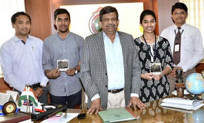 Students selected for the fellowship with VTU Vice- Chancellor Karisiddappa in Belagavi.