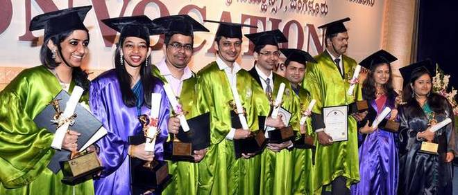 Achievers all: Some of the gold medal winners at the 22nd convocation of NIMHANS in Bengaluru on Saturday.  