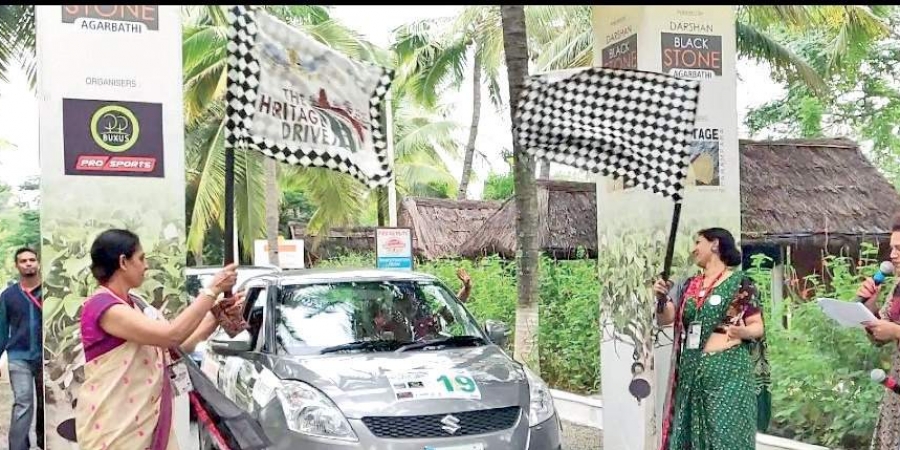 The heritage drive motor car rally being flagged off in Bengaluru on Friday