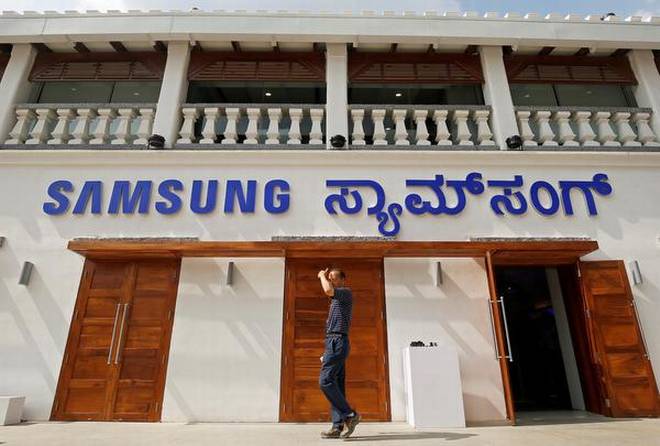 The newly opened Samsung store in Bengaluru. | Photo Credit: Reuters