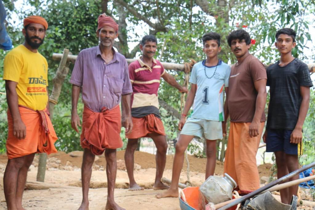 Akshatha Poojary (not in pic) was helped by her brothers and nephews to dig the well in Udupi 