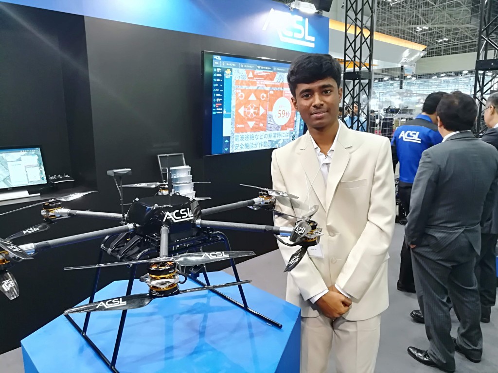 Prathap N M with his drone during one of the expo